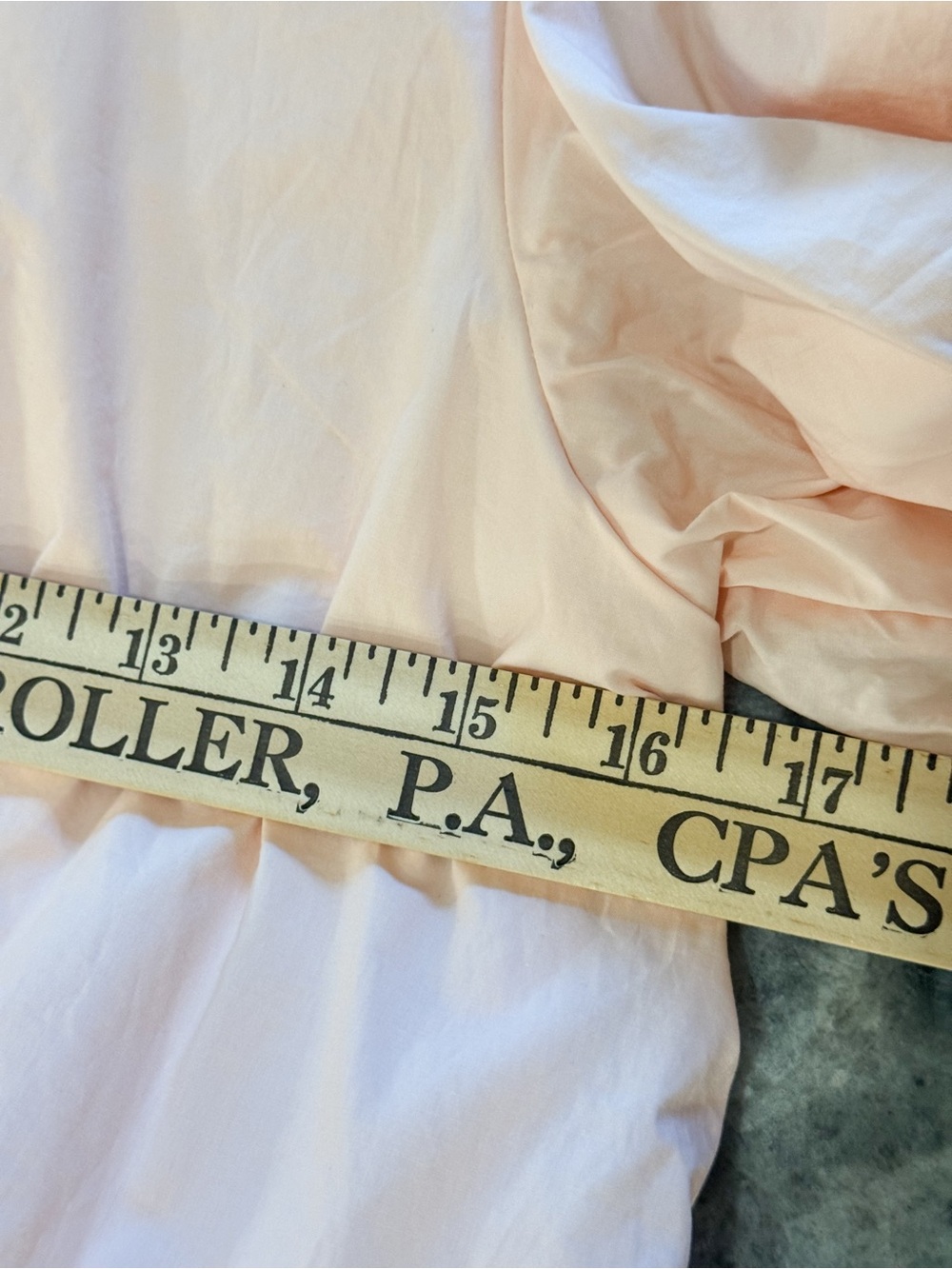Puff Sleeve Babydoll Dress in Pale Peach - Picture 8 of 9